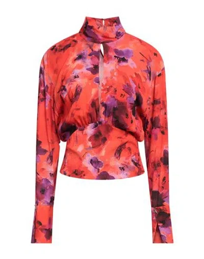 Patrizia Pepe Woman Top Coral Size 6 Viscose