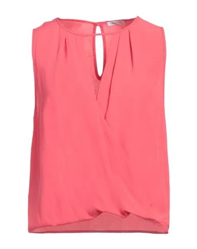 Patrizia Pepe Woman Top Coral Size 6 Viscose In Multicolor
