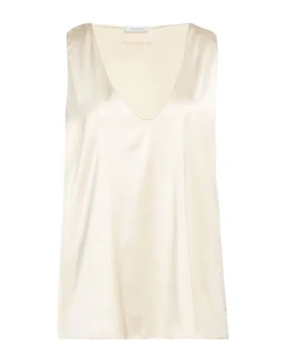 Patrizia Pepe Woman Top Cream Size 10 Viscose, Polyamide, Elastane In White