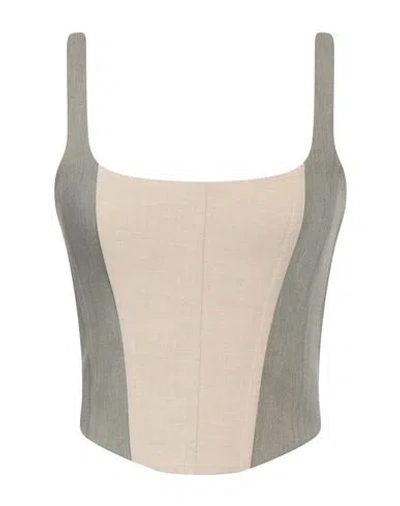 Patrizia Pepe Woman Top Grey Size 8 Polyester, Viscose, Elastane