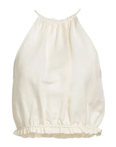 Patrizia Pepe Woman Top Ivory Size 8 Viscose, Linen In Neutral