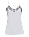 Patrizia Pepe Woman Top Light Grey Size 4 Viscose, Cotton, Polyamide
