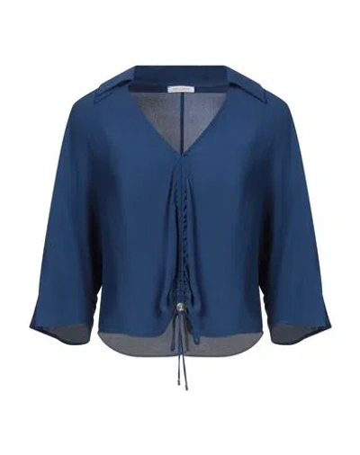 Patrizia Pepe Woman Top Navy Size 8 Viscose