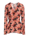 Patrizia Pepe Woman Blouse Orange Size 10 Viscose In Orange