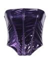 Patrizia Pepe Woman Top Purple Size 6 Polyurethane In Purple