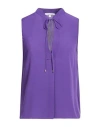 Patrizia Pepe Woman Top Purple Size 6 Viscose In Purple