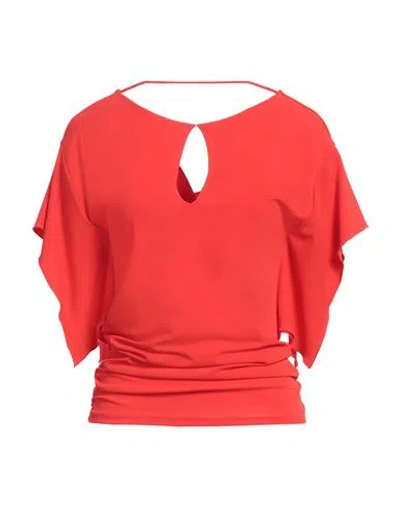 Patrizia Pepe Woman Top Red Size 1 Acetate, Polyamide, Elastane