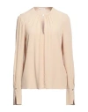 Patrizia Pepe Woman Top Sand Size 6 Viscose In Beige
