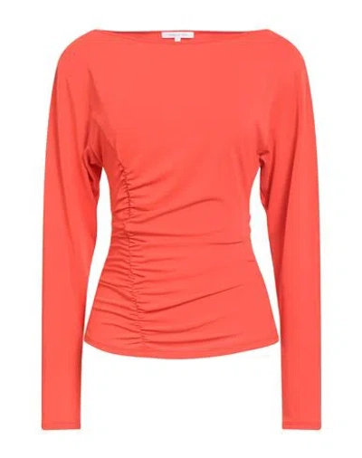 Patrizia Pepe Woman Top Tomato Red Size 3 Acetate, Polyamide, Elastane In Orange
