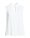 Patrizia Pepe Woman Top White Size 8 Viscose In White