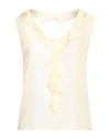 Patrizia Pepe Woman Top Yellow Size 6 Silk
