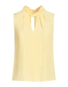 Patrizia Pepe Woman Top Yellow Size 6 Viscose