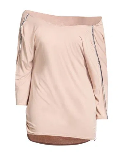 Patrizia Pepe Woman T-shirt Beige Size 1 Viscose, Elastane In Brown