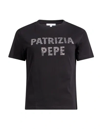 Patrizia Pepe Woman T-shirt Black Size 0 Cotton