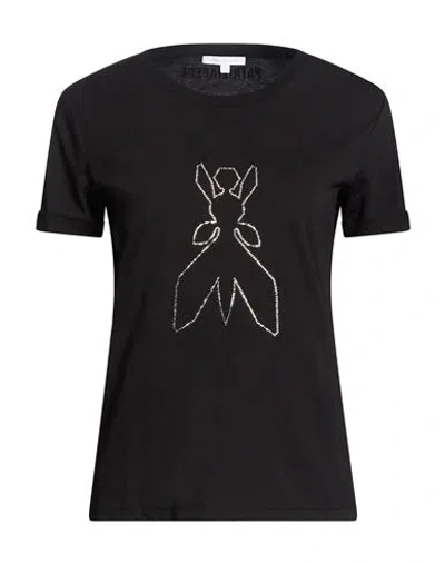Patrizia Pepe Woman T-shirt Black Size 2 Cotton