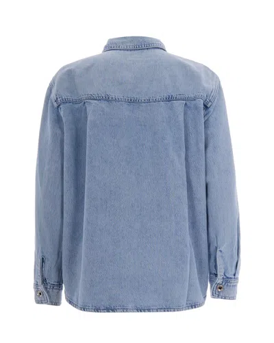 Patrizia Pepe Women's Mini Denim Shirt - Lightweight And Stylish In Blue