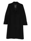 Patrizia Pepe Wool-blend Single-breasted Coat In Black
