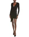 Patrizia Pepe Wool-blend Sweaterdress In Black