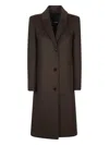 Patrizia Pepe Single-breasted Coat In Brown