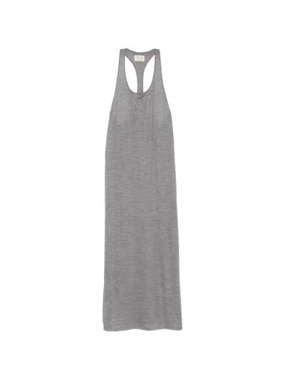 Patrizia Pepe Wool Maxi Dress In Gray