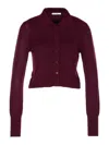 Patrizia Pepe Wool Sweater With Buttons And Internal Top In Red