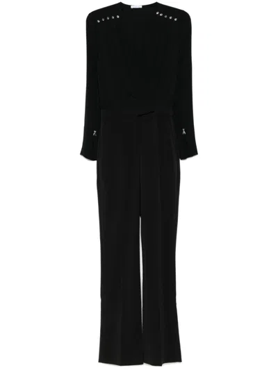 Patrizia Pepe Wrap-design Jumpsuit In Black