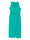 Patrizia Pepe Wrap-front Midi Dress In Blue