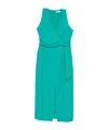 Patrizia Pepe Wrap-front Midi Dress In Green