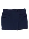 Patrizia Pepe Wrap-style Mini Skirt With Button Closure In Blue