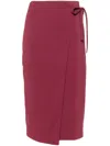 Patrizia Pepe Wrap Midi Skirt In Red