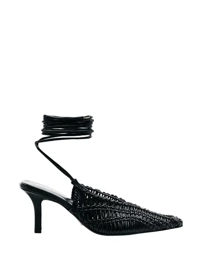 Patrizia Pepe Wraparound Heels In Black