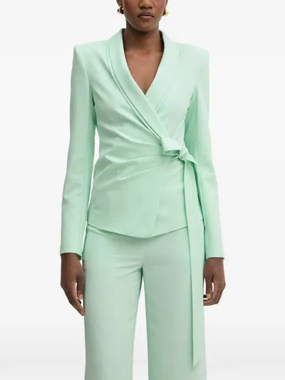 Patrizia Pepe Wrap-style Shawl-collar Blazer In Green