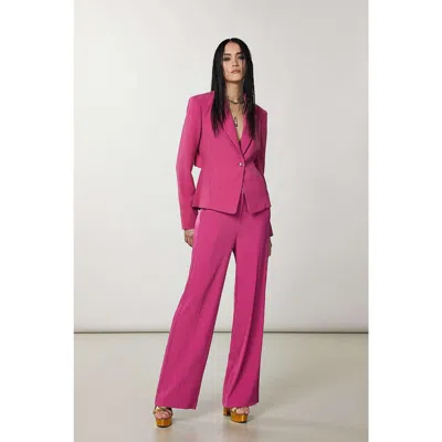 Patrizia Pepe Yellow Polyester Blazer In Pink