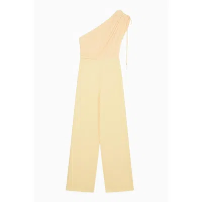 Patrizia Pepe Yellow Polyester Jumpsuit In Brown
