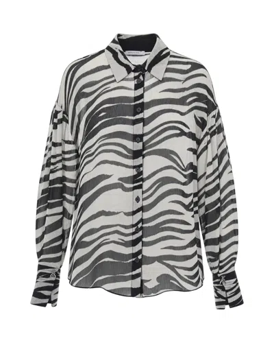 Patrizia Pepe Zebra Print Button-front Shirt In Multi