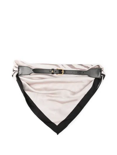 Patrizia Pepe Zebra-print Leather Belt In Pink