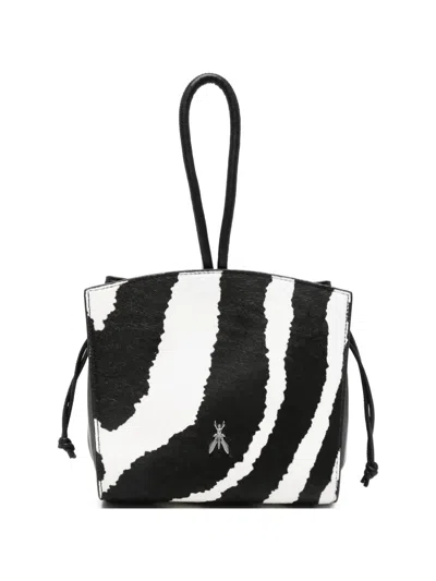 Patrizia Pepe Zebra-print Leather Clutch Bags In Multi
