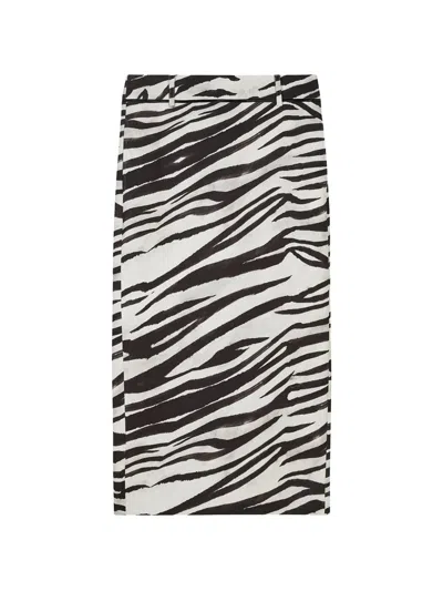 Patrizia Pepe Zebra-print Pencil Midi Skirt In Multi