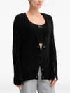 Patrizia Pepe Zip-detail Button-fastening Cardigan In Black