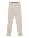 Patrizia Pepe Zip-detail Houndstooth Trousers In Neutral