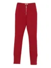 Patrizia Pepe Zip-front Contoured Trousers In Red