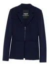 Patrizia Pepe Zip-front Jacket In Blue