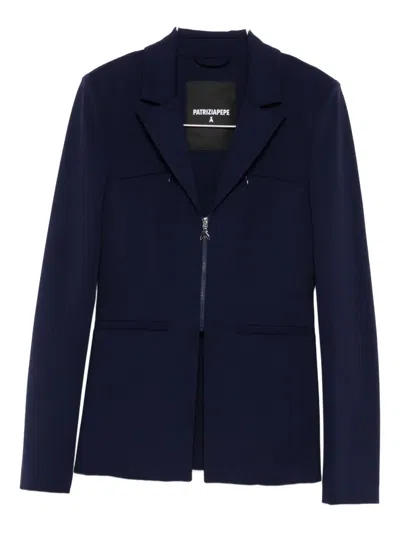 Patrizia Pepe Zip-front Jacket In Blue