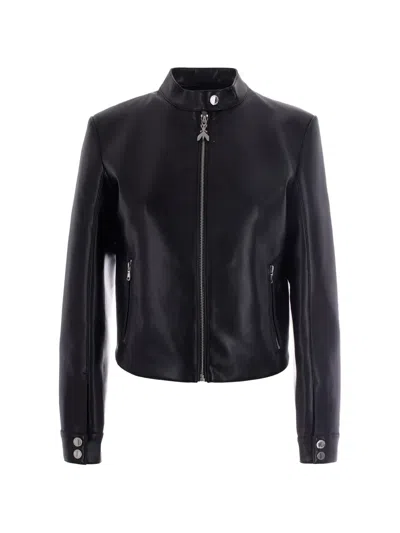 Patrizia Pepe Zippered Motorcycle Jacket In Black