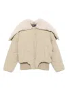 Patrizia Pepe Zip-up Bomber Jacket In Neutral
