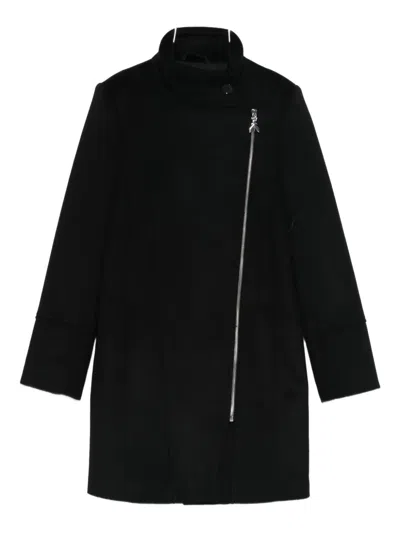 Patrizia Pepe Zip-up Coat In Black