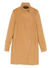 Patrizia Pepe Zip-up Coat In Brown