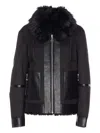 Patrizia Pepe Zip-up Faux Fur Jacket In Black