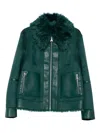 Patrizia Pepe Zip-up Faux Fur Jacket In Green