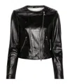 Patrizia Pepe Asymmetric Zip Jacket In Black